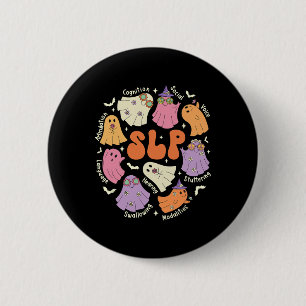 Badge Rond 5 Cm Thérapie vocale Pathologiste du langage Hallowe