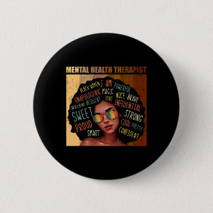 Badge Rond 5 Cm Thérapiste en santé Afro Femmes Mois de l'histoire