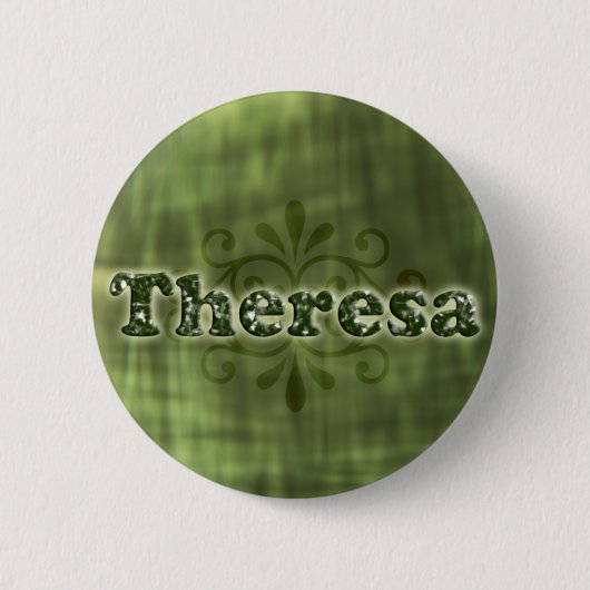 Badge Rond 5 Cm Theresa verte (Devant)