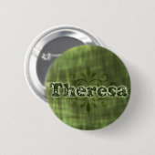 Badge Rond 5 Cm Theresa verte (Devant & derrière)