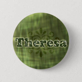 Badge Rond 5 Cm Theresa verte