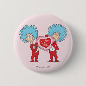 Badge Rond 5 Cm Thing One Thing Two Je t'aime (Devant)