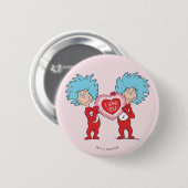 Badge Rond 5 Cm Thing One Thing Two Je t'aime (Devant & derrière)