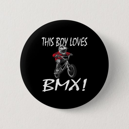 Badge Rond 5 Cm This Boy Loves Bmx, Kids Bmx  (Devant)