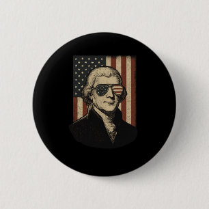 Badge Rond 5 Cm Thomas Jefferson 4 juillet Fête de l'Indépendance