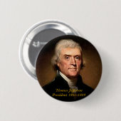Badge Rond 5 Cm Thomas Jefferson - bouton (Devant & derrière)