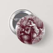 Badge Rond 5 Cm Thomas Nast le père noël "attrapé " (Devant & derrière)