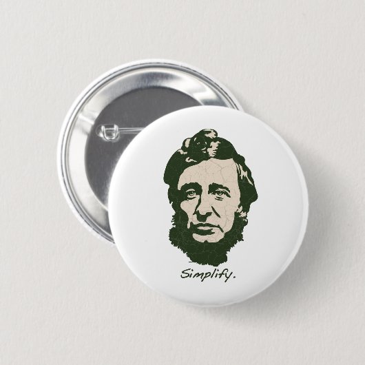 Badge Rond 5 Cm Thoreau - simplifiez (Devant & derrière)