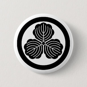 Badge Rond 5 Cm Three oak leaves in circle