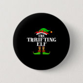 Badge Rond 5 Cm Thrifting Elf Matching Family Group Christmas Part (Devant)