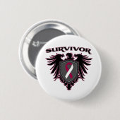 Badge Rond 5 Cm Throat Cancer Survivor Crest (Devant & derrière)