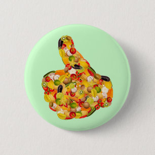 Badge Rond 5 Cm Thumbs up of fruits and vegetables