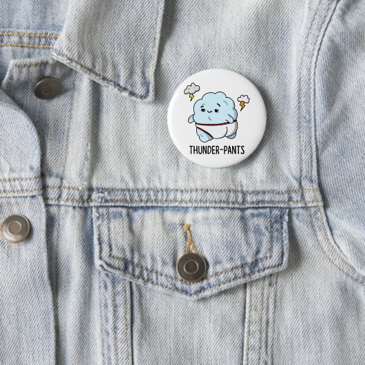 Badge Rond 5 Cm Thunderpants Funky Cloud Sous-vêtements Pun (En situation)
