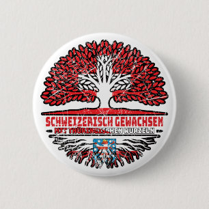 Badge Rond 5 Cm Thüringen Thüringisch Schweizer Schweiz Baum