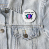 Badge Rond 5 Cm Thyroid Cancer Guerrier Coeur (En situation)