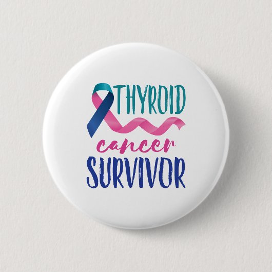 Badge Rond 5 Cm Thyroid Cancer Survivor (Devant)