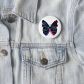 Badge Rond 5 Cm Thyroïde Cancer Papillon Collage de mots (En situation)