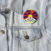 Badge Rond 5 Cm Tibet libre (En situation)