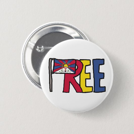 Badge Rond 5 Cm Tibet libre (Devant & derrière)