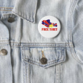 BADGE ROND 5 CM TIBET LIBRE / LIBERTÉ TIBÉTAINE (En situation)