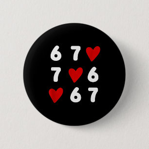 Badge Rond 5 Cm Tic Tac Toe drôle de la Saint-Valentin 67 Mème Six