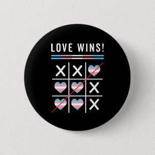 Badge Rond 5 Cm Tic Tac Toe Love remporte la Fierté transgenre LGB