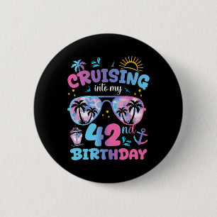 Badge Rond 5 Cm Tie Dye navigue vers mon 42e anniversaire Sungles