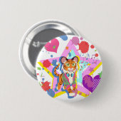 Badge Rond 5 Cm Tiger (Devant & derrière)