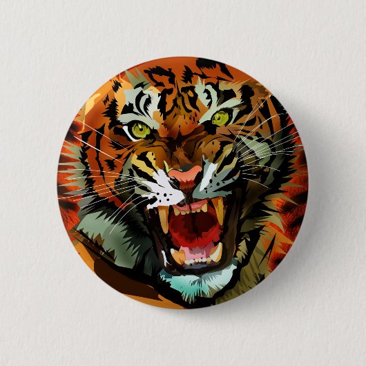 Badge Rond 5 Cm Tiger (Devant)