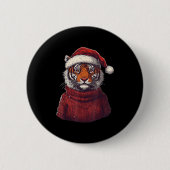 Badge Rond 5 Cm Tiger Douleur moche Noël du Père Noël (Devant)