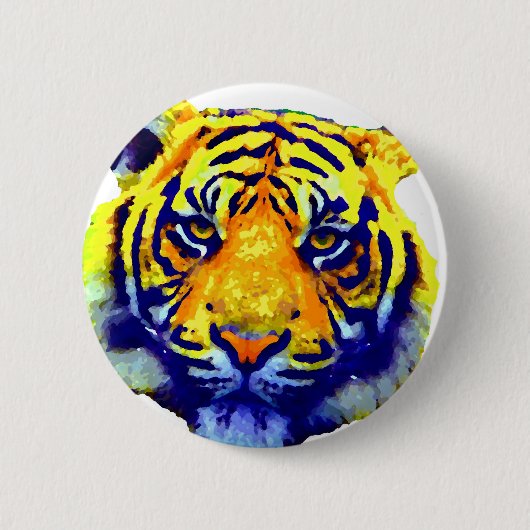 Badge Rond 5 Cm Tiger Eyes Pop Art (Devant)