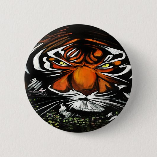 Badge Rond 5 Cm Tiger Stare (Devant)
