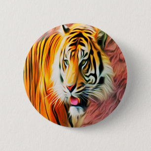 Badge Rond 5 Cm Tigre
