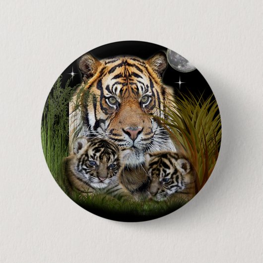 Badge Rond 5 Cm Tigre (Devant)