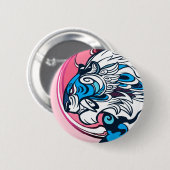 Badge Rond 5 Cm Tigre bleu (Devant & derrière)