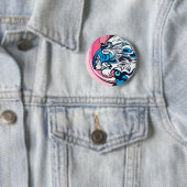 Badge Rond 5 Cm Tigre bleu (En situation)