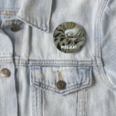 Badge Rond 5 Cm Tigre-chat couché (En situation)