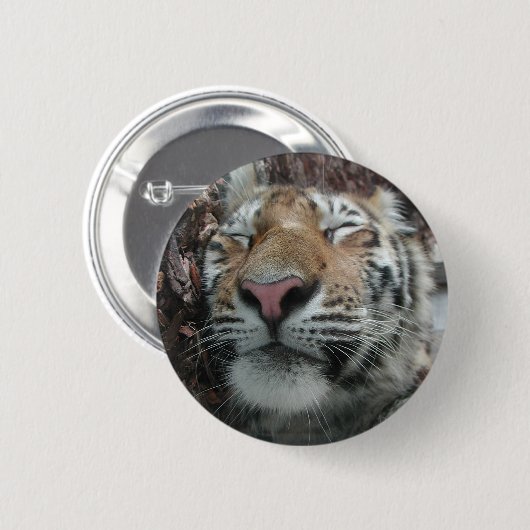 Badge Rond 5 Cm Tigre couchant (Devant & derrière)