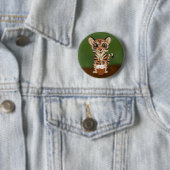 Badge Rond 5 Cm Tigre d'anniversaire (En situation)
