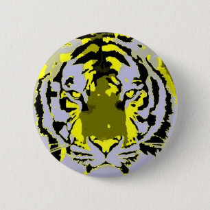 Badge Rond 5 Cm Tigre d'art de bruit