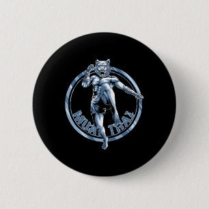 Badge Rond 5 Cm Tigre de Muay Thai - Nak Muay, Cadeau de Kickboxin