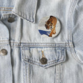 Badge Rond 5 Cm Tigre de vagabondage (En situation)