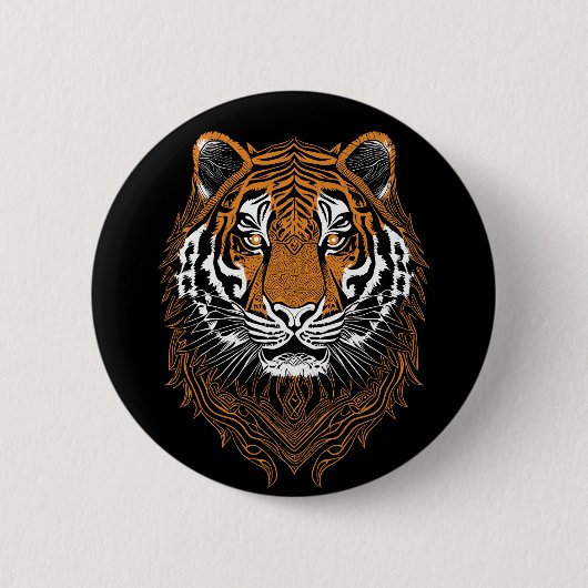 Badge Rond 5 Cm Tigre détaillé (Devant)