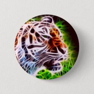 Badge Rond 5 Cm Tigre élémentaire