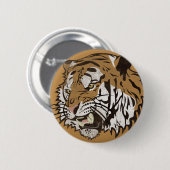 Badge Rond 5 Cm Tigre fâché (Devant & derrière)