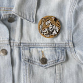 Badge Rond 5 Cm Tigre fâché (En situation)