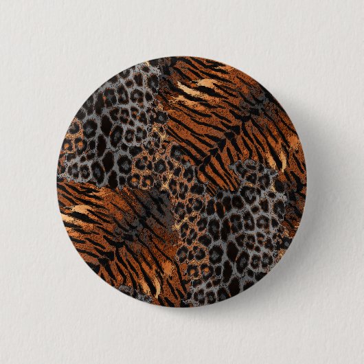 Badge Rond 5 Cm Tigre léopard tendance (Devant)