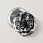 Badge Rond 5 Cm Tigre noir et blanc (Devant & derrière)