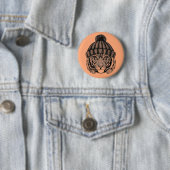 Badge Rond 5 Cm Tigre prêt de mode d'hiver (En situation)