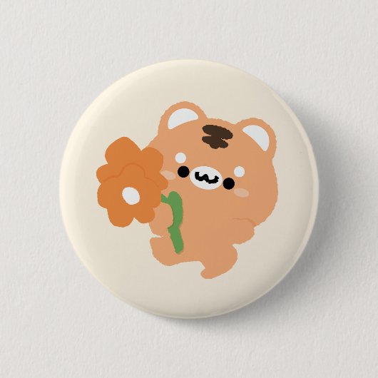 Badge Rond 5 Cm Tigre romantique (Devant)